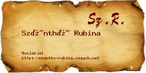 Szánthó Rubina névjegykártya